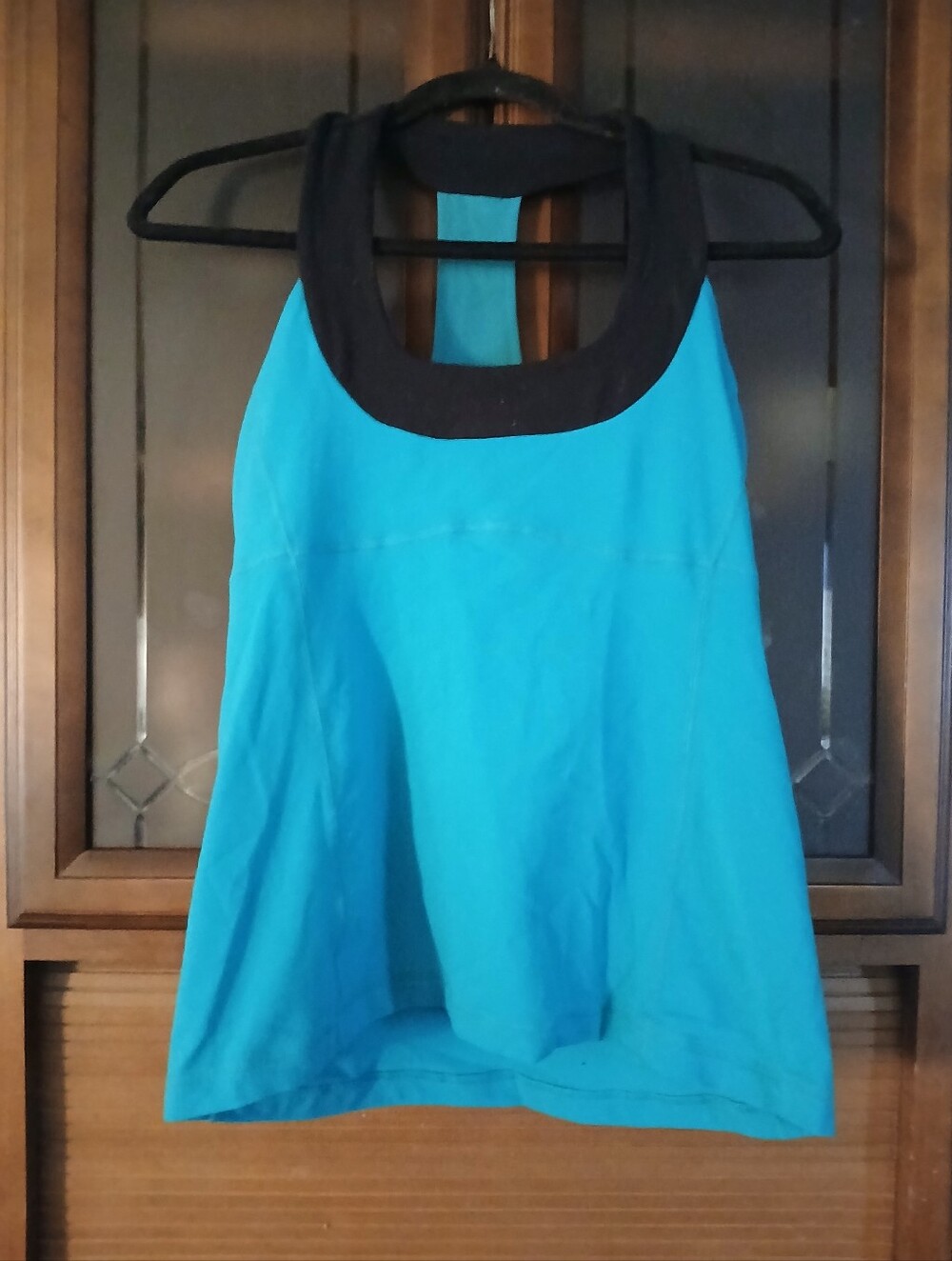 lululemon athletica Turquoise Racerback Tank with Black Trim